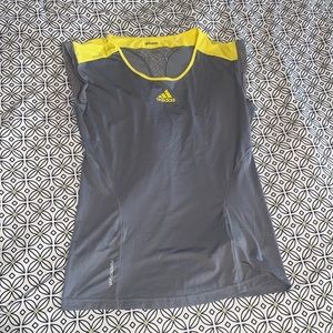 Grey Adidas Top - Adidas Adizero Mesh Trim Cooling shirt